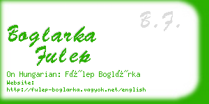 boglarka fulep business card